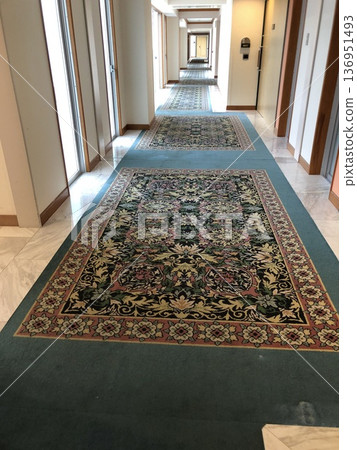 Beautiful carpeted hallway Beautiful carpeted hallway 136951493