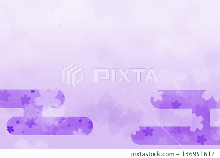 Purple cherry blossom pattern hazy background Purple cherry blossom pattern hazy background 136951612