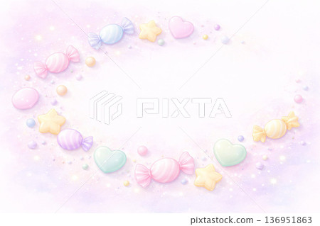 白色情人節系列:明亮的背景上點綴著弧形糖果。 白色情人節系列:明亮的背景上點綴著弧形糖果。 136951863