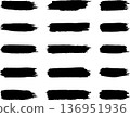 Ink Stroke Brushes, hand drawn black sticker, abstract freehand stroke 136951936