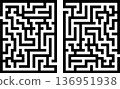 Black rectangle mazes isolated on white background	 136951938