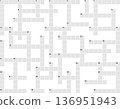 Square empty crossword puzzle, template for print and design	 136951943