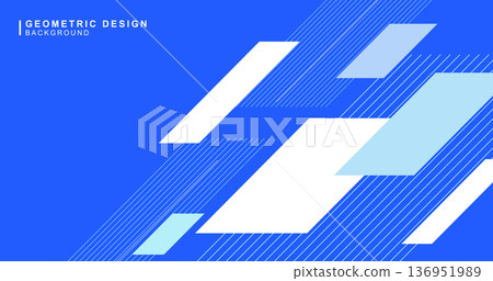 藍色幾何背景素材與斜線結合 136951989