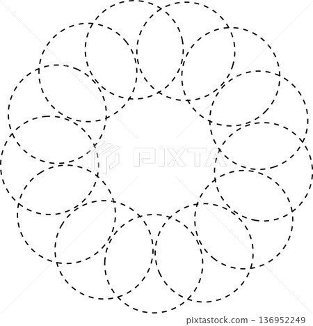 Circle overlapping elements. Geometric design 136952249