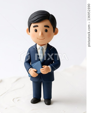 身穿西裝的男性辦公室職員的3D角色 136952890