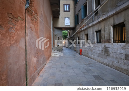 A quiet European back alley with a sense of history A quiet European back alley with a sense of history 136952919