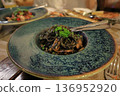 Authentic squid ink pasta 136952920