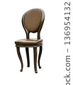illustration, vintage chair on white background isolated 136954132