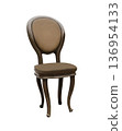 illustration, vintage chair on white background isolated 136954133