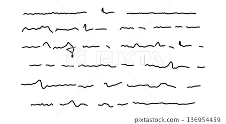 Doodle illustration handwriting illegible text.  136954459
