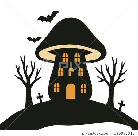 eerie mushroom house illustrations eerie mushroom house illustrations 136955015