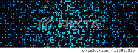 Dots Geometric Pattern Background Texture for Digital Art, Data Science, AI Tech, Medical, Fintech, Biotech Graphic Design Forum Conference BG. Modern Halftone Circle Gradient. Vector Illustration 136955039