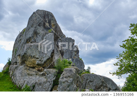 Rocky Peak in Mountain Landscape Rocky Peak in Mountain Landscape 136955166