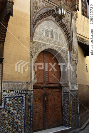 Traditional Moroccan architecture in Fez, Morocco Traditional Moroccan architecture in Fez, Morocco 136955729