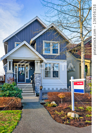 Residential house for sale on winter season in British Columbia Residential house for sale on winter season in British Columbia 136956158