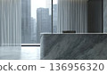 A futuristic luxury home office with a city night view 136956320