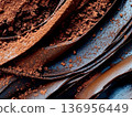 Macro texture of melted high-quality chocolate background material 136956449