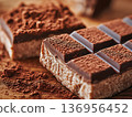 Macro texture of melted high-quality chocolate background material 136956452