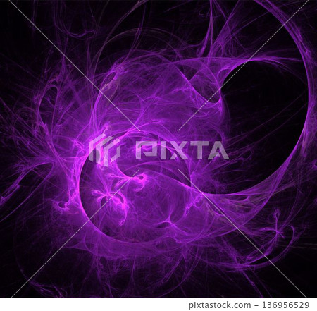 purple abstract fractal pattern on black background, wallpaper, design 136956529
