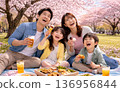 Family having a picnic in the park 136956844