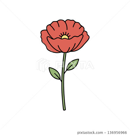Simple poppy color icon 136956966