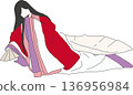 A woman wearing a twelve-layered kimono 136956984