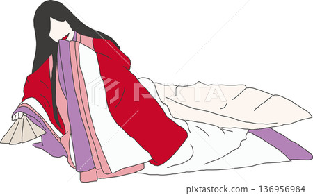 一位身穿十二層和服的女子 一位身穿十二層和服的女子 136956984