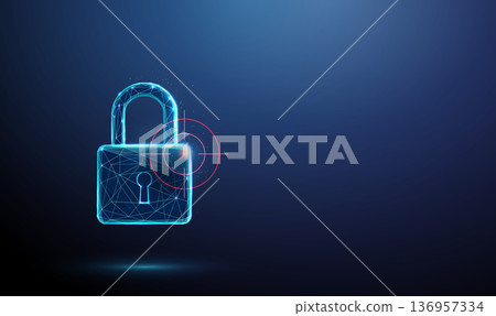 3d blue padlock with target symbol. Focused security, precise access control, risk mitigation, cybersecurity targeting, threat detection, digital protection concept. 3d blue padlock with target symbol. Focused security, precise access control, risk mitigation, cybersecurity targeting, threat detection, digital protection concept. 136957334