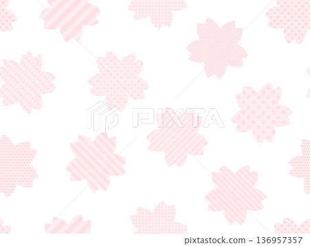 Dot and stripe cherry blossom pattern background Dot and stripe cherry blossom pattern background 136957357
