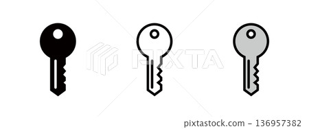 Simple key icon, house key, security symbol 136957382