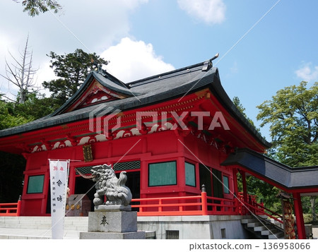 Shinto dog and blue sky Shinto dog and blue sky 136958066