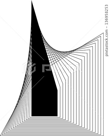 Square blended lines frame template design. Design elements Square blended lines frame template design. Design elements 136958253
