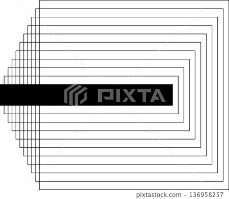 Square blended lines frame template design. Design elements 136958257