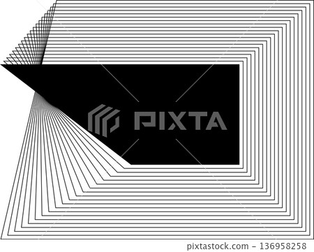 Square blended lines frame template design. Design elements 136958258