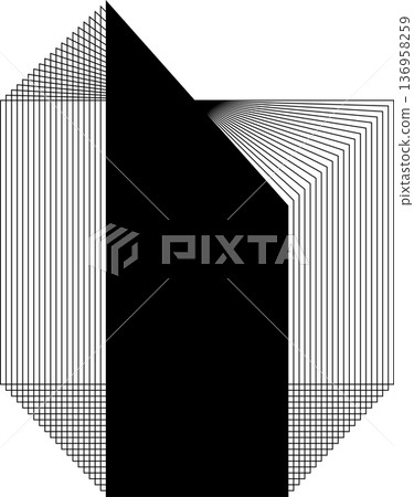 Square blended lines frame template design. Design elements Square blended lines frame template design. Design elements 136958259