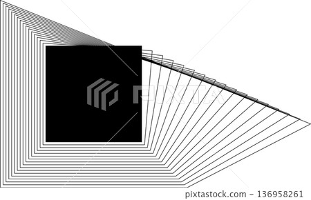 Square blended lines frame template design. Design elements 136958261