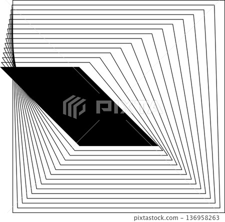 Square blended lines frame template design. Design elements 136958263