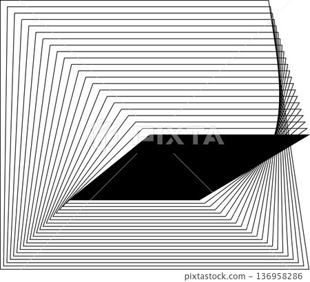 Square blended lines frame template design. Design elements 136958286