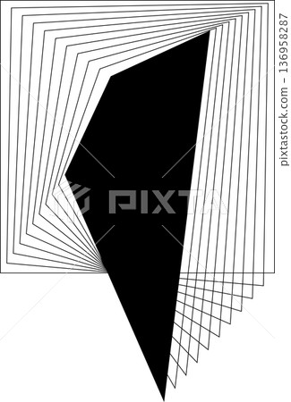 Square blended lines frame template design. Design elements 136958287