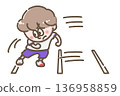 Illustration of a child doing side jumps 136958859