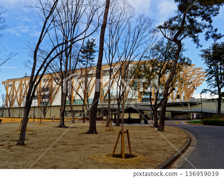 Panoramic view of the multipurpose arena in the north garden of Meijo Park, Nagoya 136959039