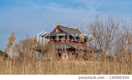 The Heijo Palace where the reconstructed Great Palace is built The Heijo Palace where the reconstructed Great Palace is built 136960509