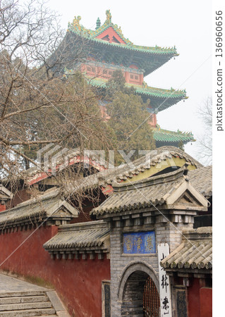 Martial arts Buddhist Shaolin Monastery in Luoyang, China Martial arts Buddhist Shaolin Monastery in Luoyang, China 136960656