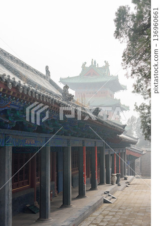 Martial arts Buddhist Shaolin Monastery in Luoyang, China Martial arts Buddhist Shaolin Monastery in Luoyang, China 136960661