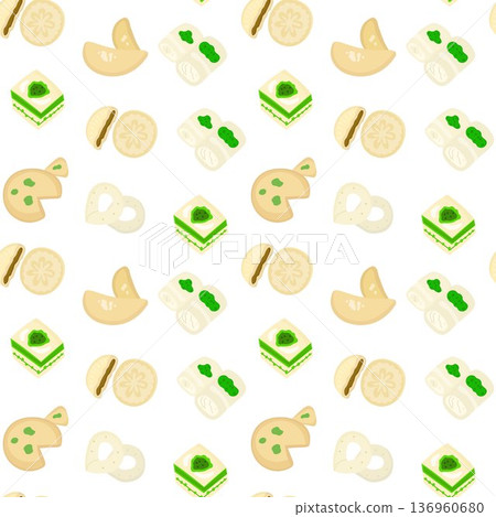 Arab sweets seamless pattern flat style for wallpapers 136960680