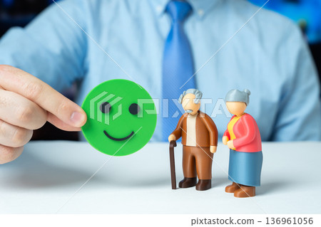 According to the official pensioners are happy. Satisfaction with policies and social support. High government approval ratings and positive public opinion among retirees 136961056