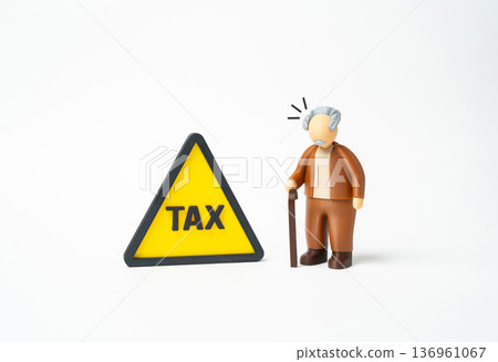 An elderly man is surprised by the new taxes and fees. Fiscal reforms and increased financial burden. Impact of taxation on pensioners An elderly man is surprised by the new taxes and fees. Fiscal reforms and increased financial burden. Impact of taxation on pensioners 136961067