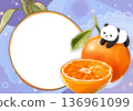 Orange and Panda Cute Photo Frame 136961099