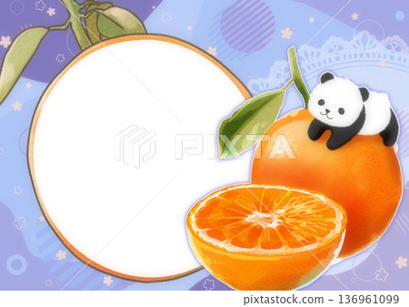 Orange and Panda Cute Photo Frame Orange and Panda Cute Photo Frame 136961099