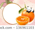 Orange and Panda Cute Photo Frame 136961103